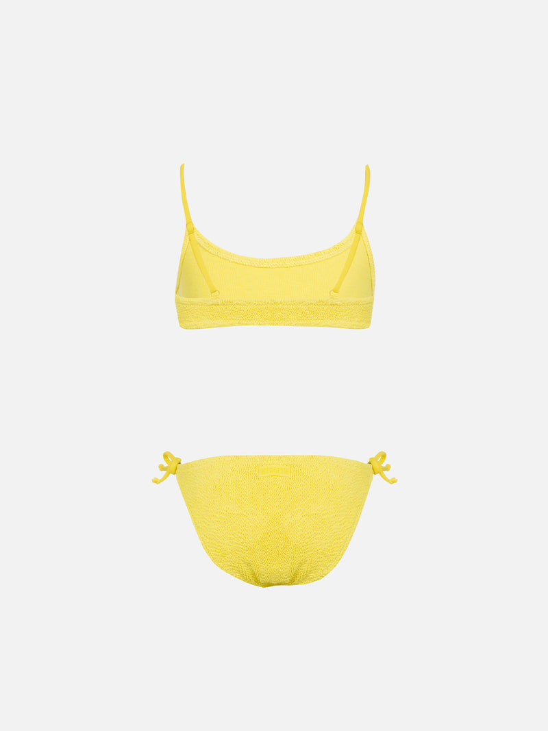 Bikini a bralette da bambina giallo pallido Jaiden