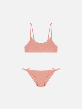 Jaiden rosa Crinkle-Bralette-Bikini