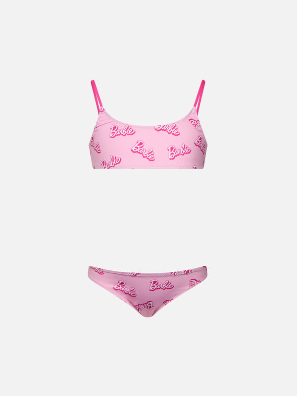 Bikini a bralette rosa da bambina Jaiden con stampa logo Barbie| EDIZIONE SPECIALE BARBIE