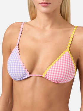 Triangle top Janet with gingham print