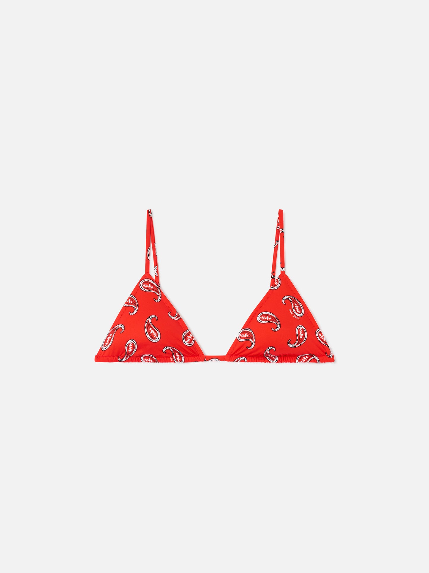 Top bikini Janet triangolo con fantasia paisley rosso