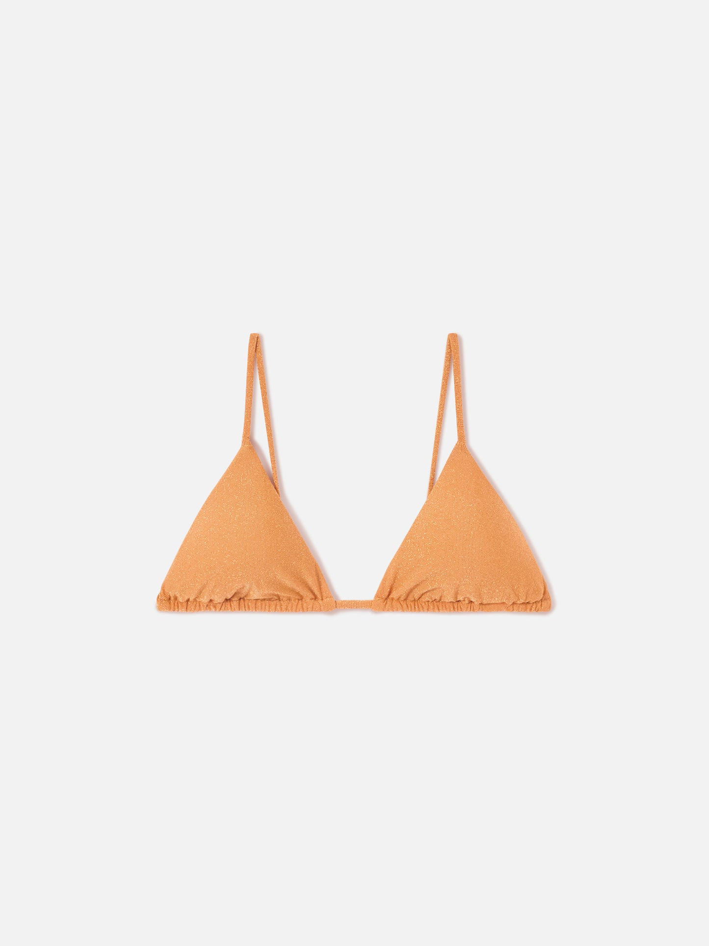 Orangefarbenes Janet Lurex-Triangel-Bikinioberteil 