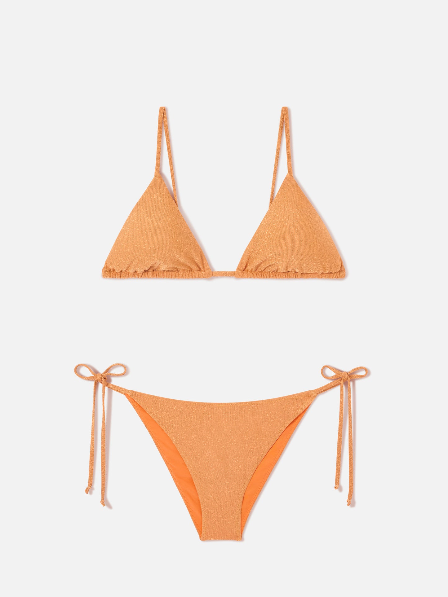 Bikini de triángulo Janet Virgo orange lurex 