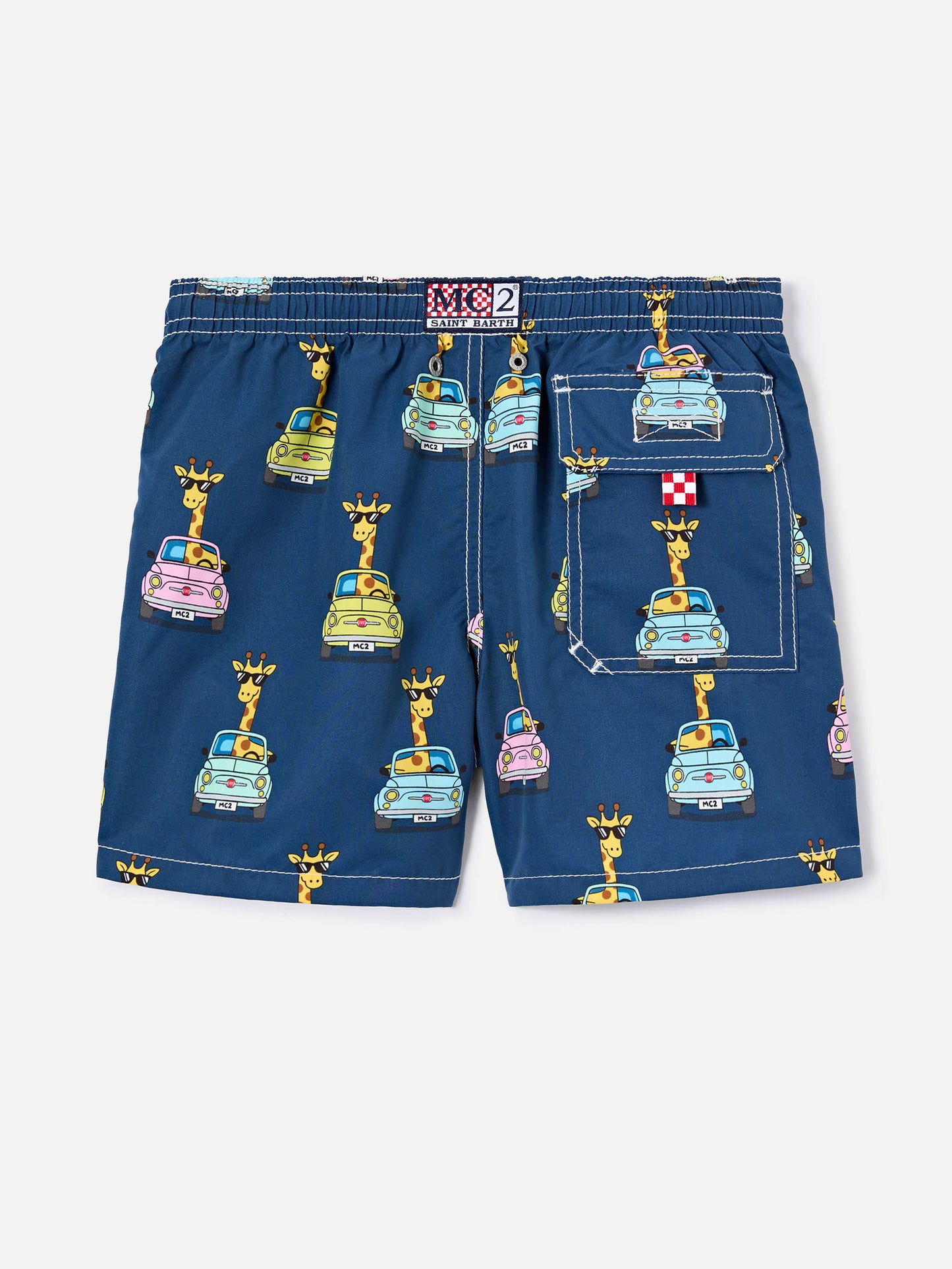 Jean swim shorts with all-over FIAT 500 print | Special Edition