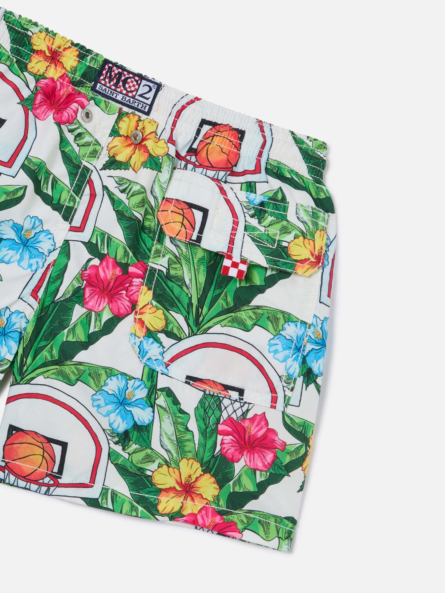 Badeshorts für Jungen mit Korb-Print 