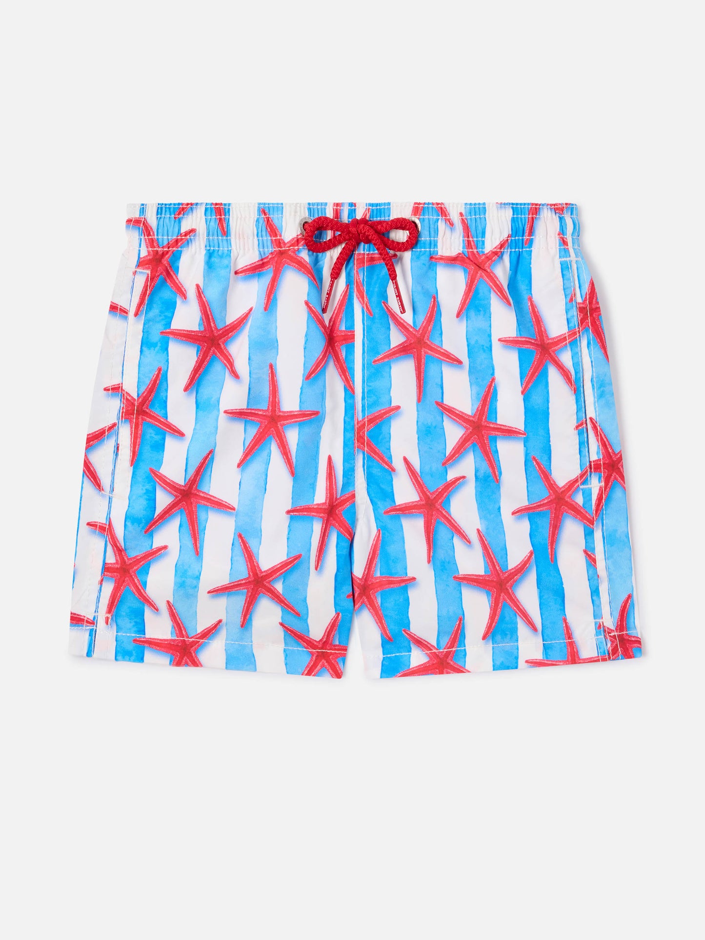 Bañador tipo short para niño con estampado de estrellas de mar 