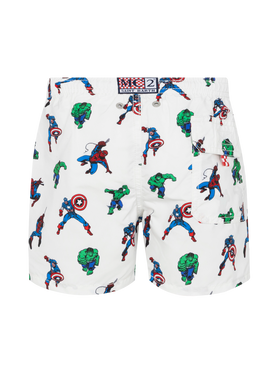 Jean mid-length swim shorts with Marvel super heroes print | MARVEL SPECIAL EDITION