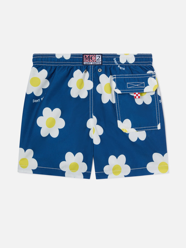 Boy swim shorts with daisy print