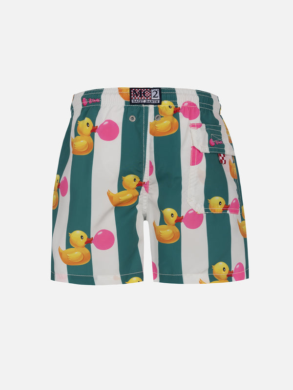 Boy mid-length Jean swim-shorts with Big Babol print | BIG BABOL SPECIAL EDITION