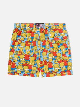 Bañador infantil de largo medio en jean con estampado de Bart Simpson | THE SIMPSON SPECIAL EDITION 