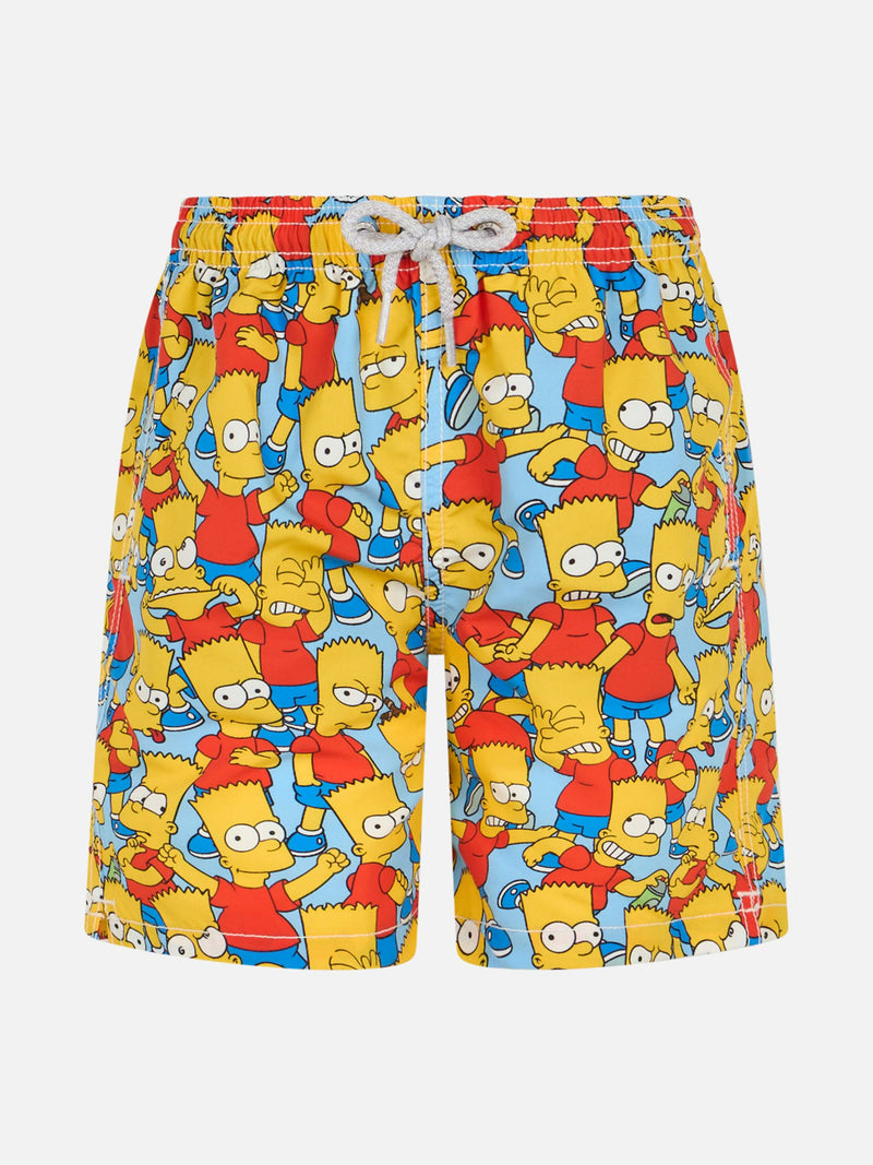 Mittellange Jeans-Badeshorts für Jungen mit Bart-Simpson-Aufdruck | DIE SIMPSON-SONDERAUSGABE