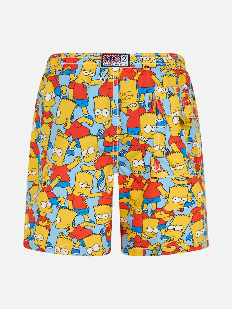 Mittellange Jeans-Badeshorts für Jungen mit Bart-Simpson-Aufdruck | DIE SIMPSON-SONDERAUSGABE