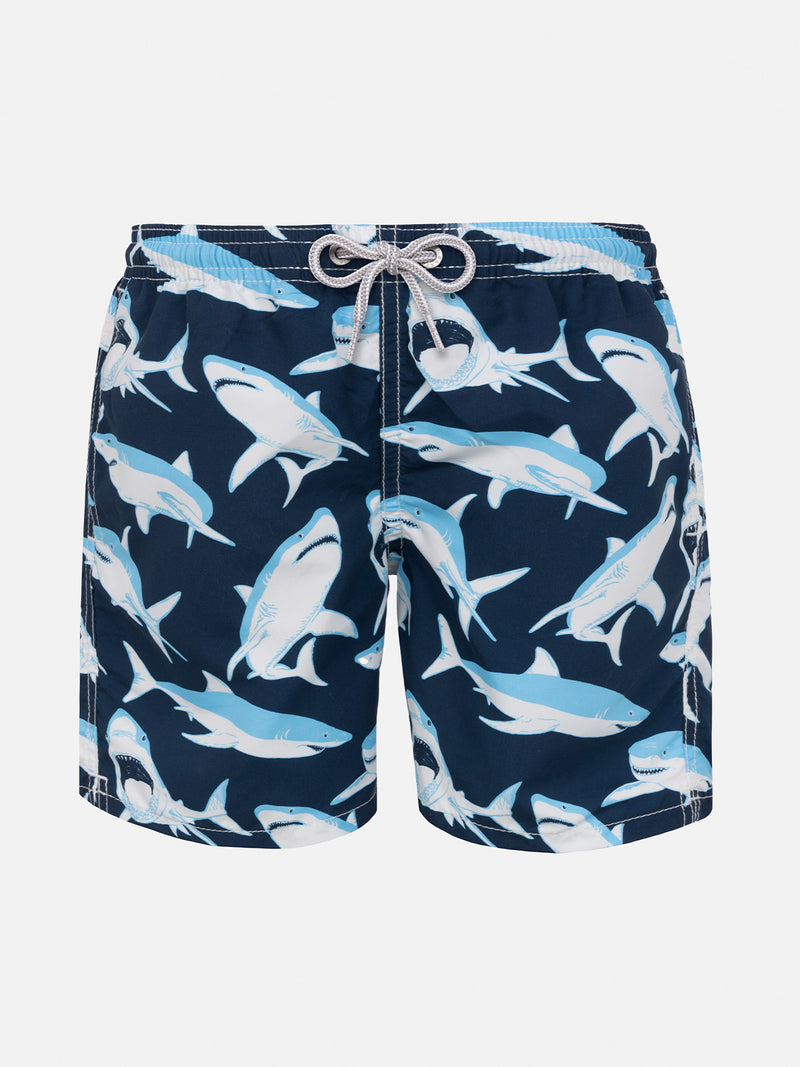 Boy swim shorts shark print