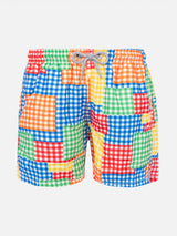 Badeshorts für Jungen mit Gingham-Print