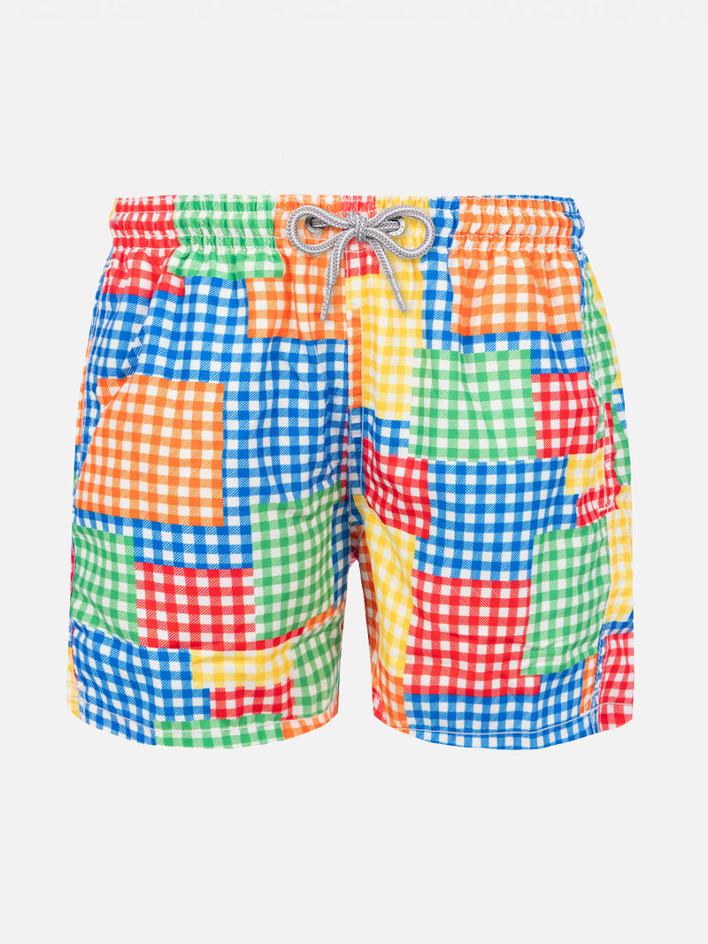 Badeshorts für Jungen mit Gingham-Print