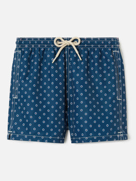 Jean Lighting swim shorts with Mini Life Saver all-over print