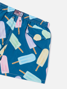 Short de bain garçon en tissu léger Jean Lighting avec imprimé esquimaux 