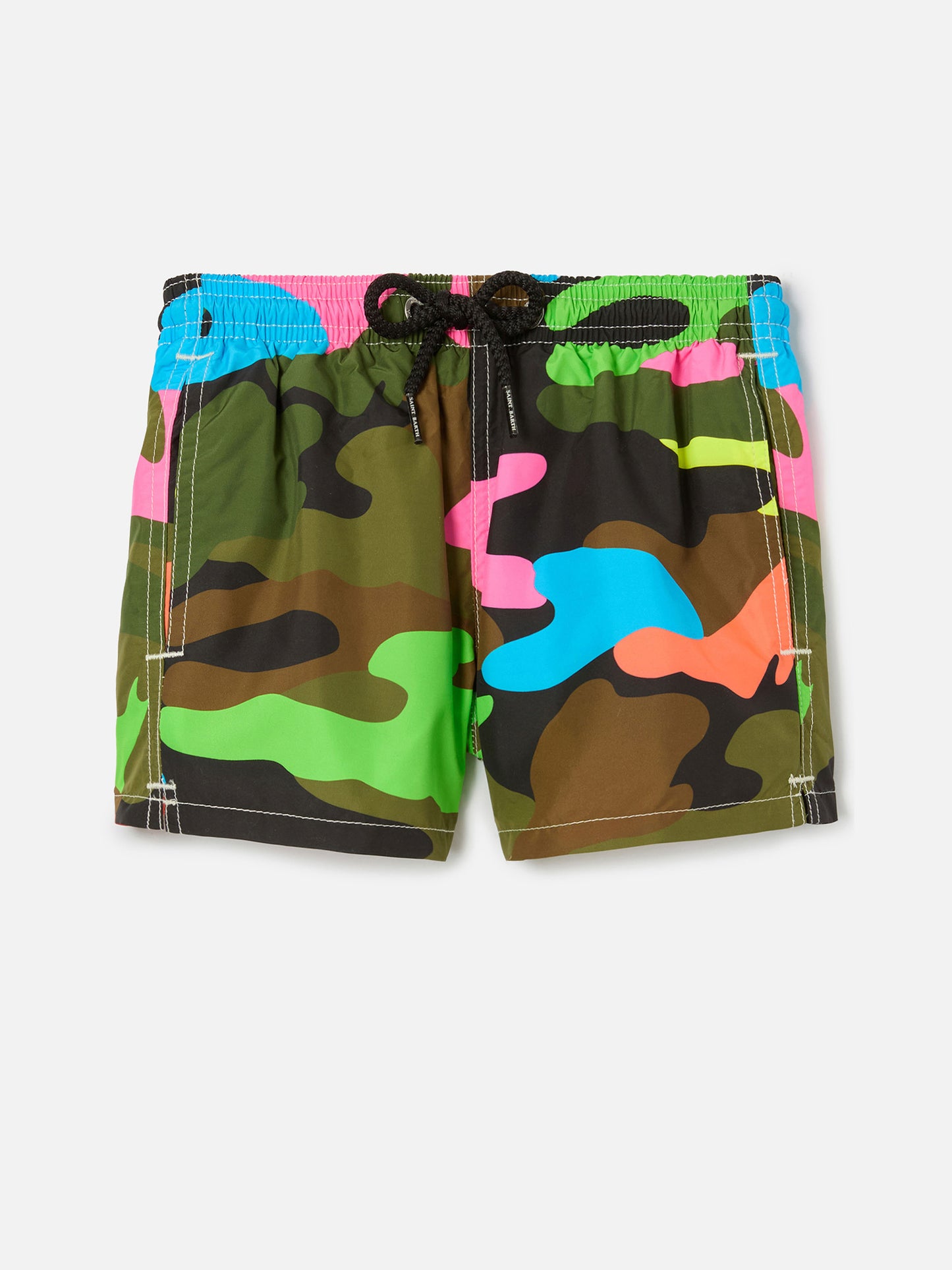 Badeshorts für Jungen mit mehrfarbigem Fluo-Camouflage-Print