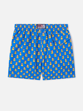 Short de bain garçon en tissu léger avec imprimé canards de Noël 
