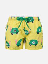 Badeshorts für Jungen aus leichtem Stoff von Jean Lighting mit Schildkröten-Print