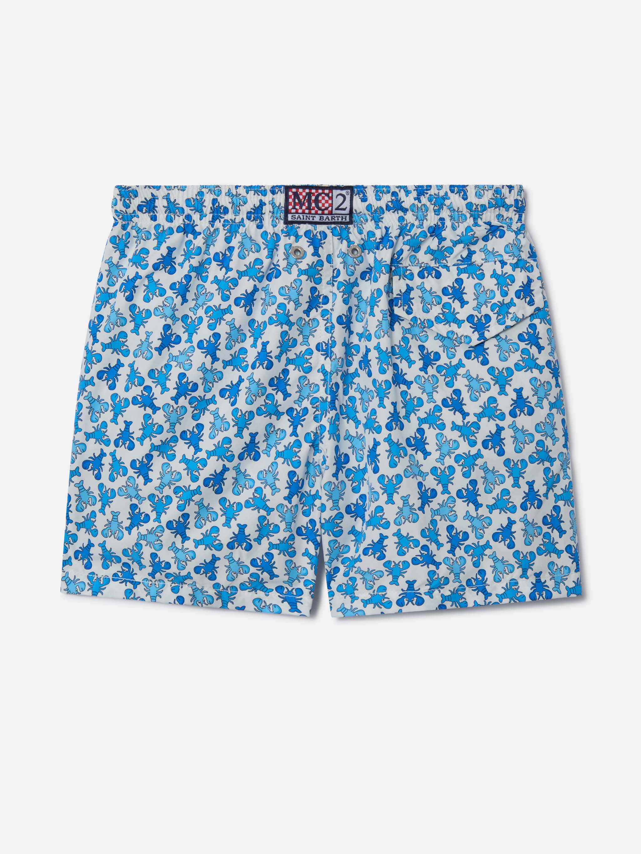 Boy lightweight fabric swim-shorts Jean Lighting with lobster