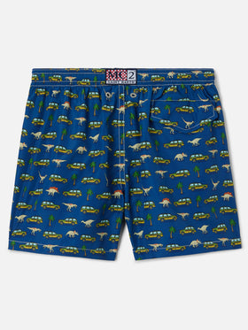 Jean Lighting swim shorts with Dinosaurs and Cars all-over print