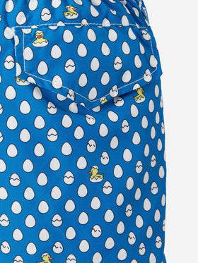 Lightweight fabric swim-shorts Jean with ducky eggs print