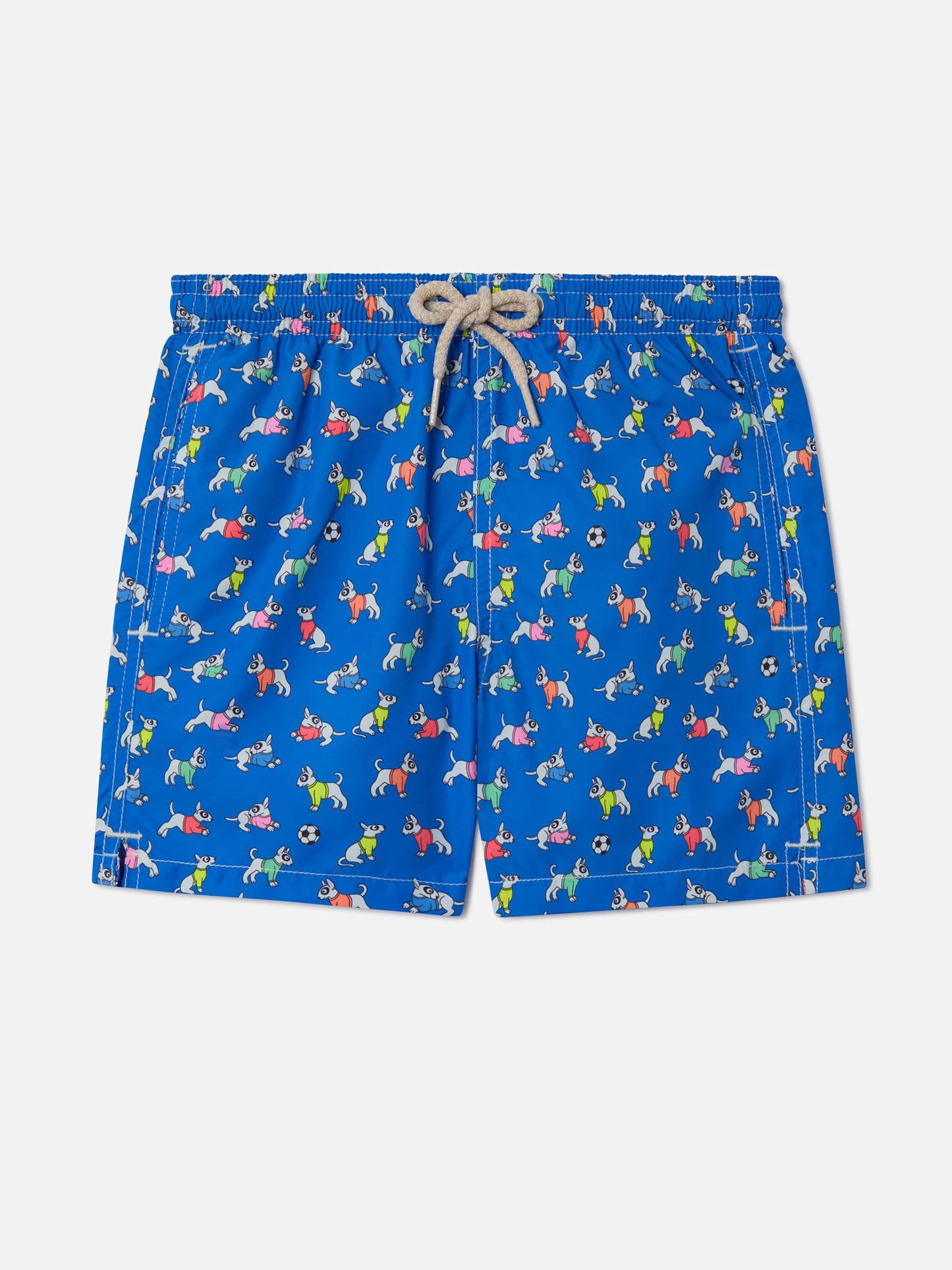 Costume da bagno da bambino in tessuto leggero Jean Lighting con stampa cani