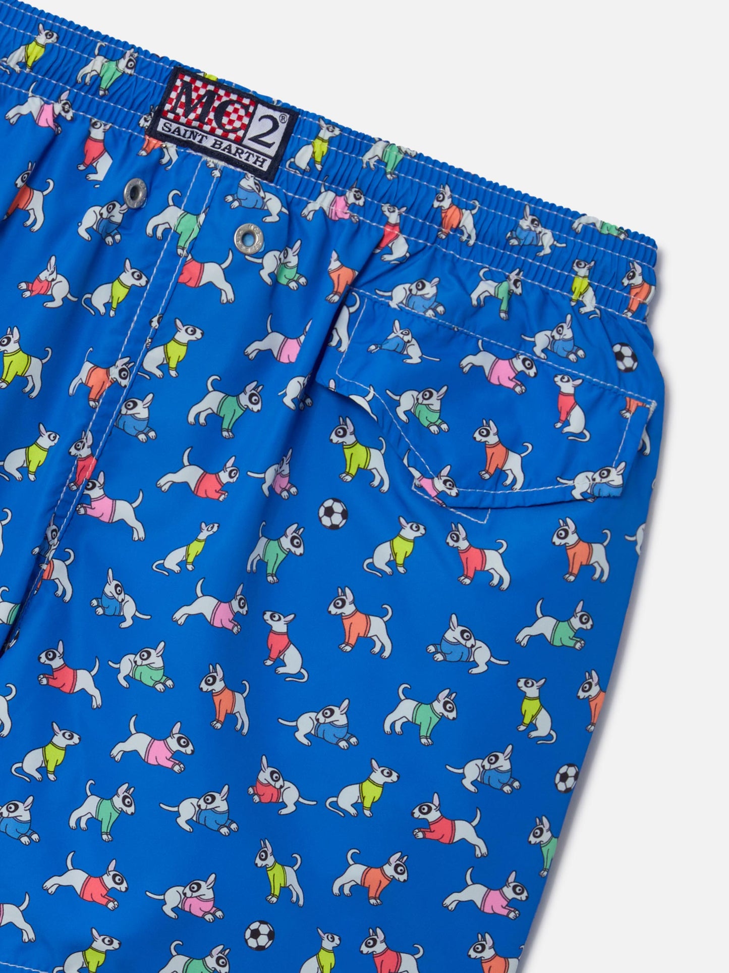 Costume da bagno da bambino in tessuto leggero Jean Lighting con stampa cani