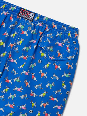 Costume da bagno da bambino in tessuto leggero Jean Lighting con stampa cani