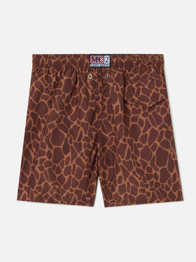 Jean Lighting swim shorts with Giraffe animal print