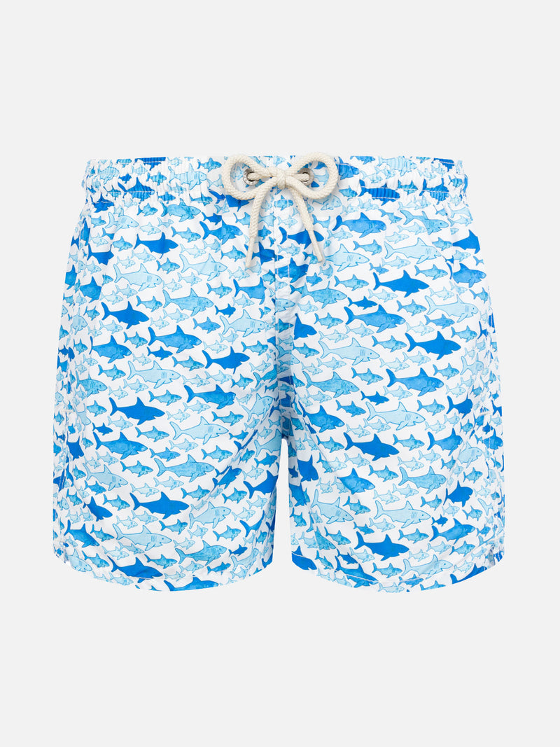 Boy swim shorts with shark print