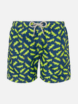 Boy swim shorts with crocodile print