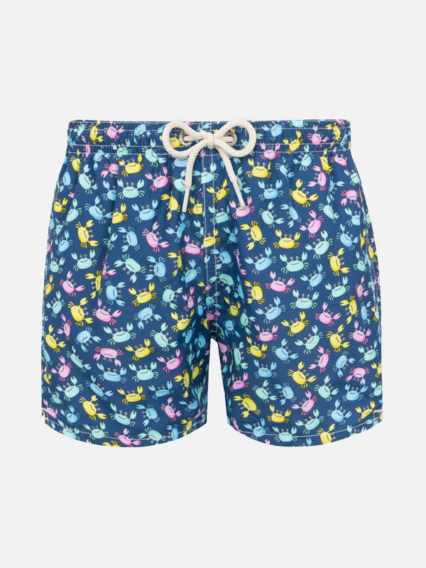 Jean Lighting lightweight fabric swim shorts with multicolor crab print