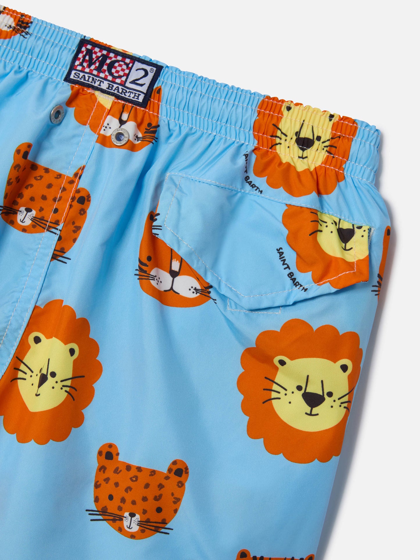 Short de bain garçon en tissu léger Jean Lighting avec imprimé lions 