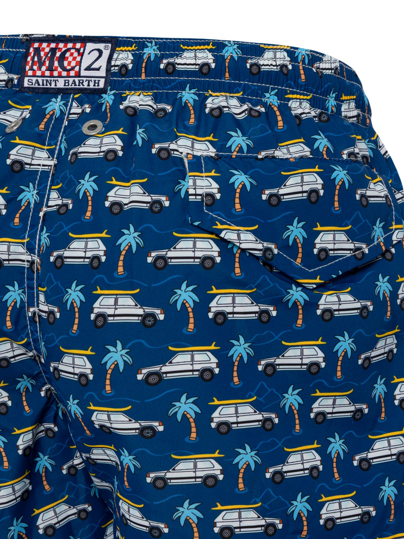 Jean Lighting lightweight fabric swim shorts with Panda car print | FIAT SPECIAL EDITION