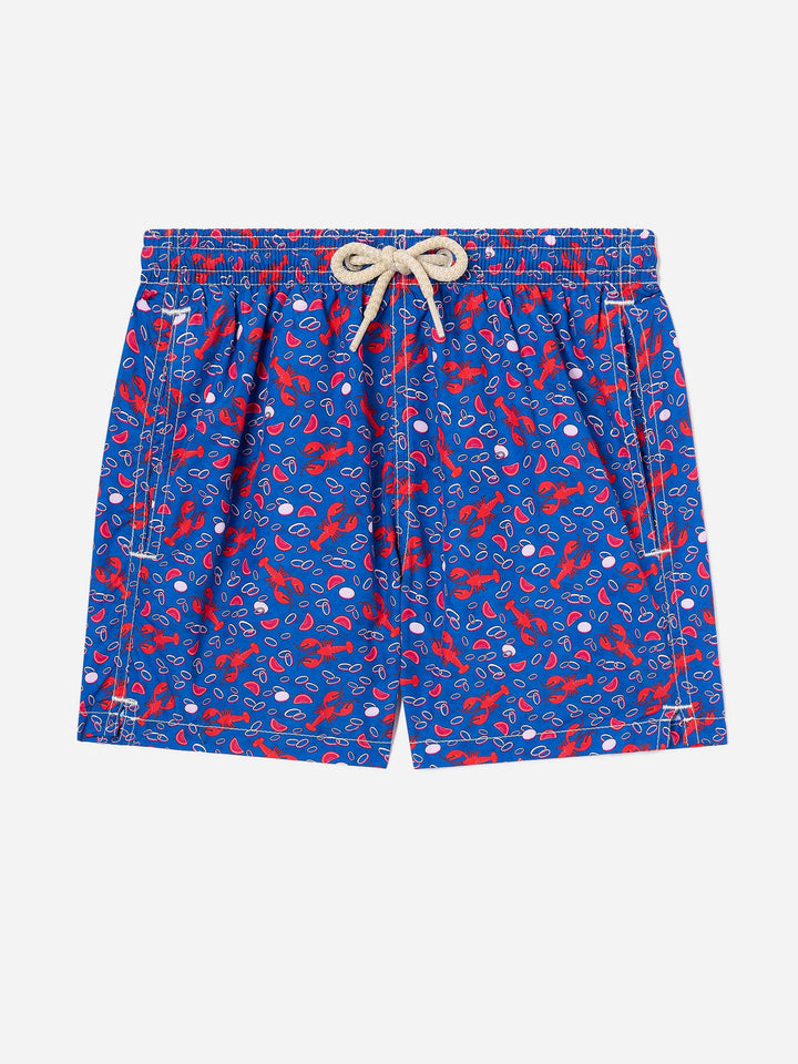 Jean Lighting swim shorts with lobster all-over print