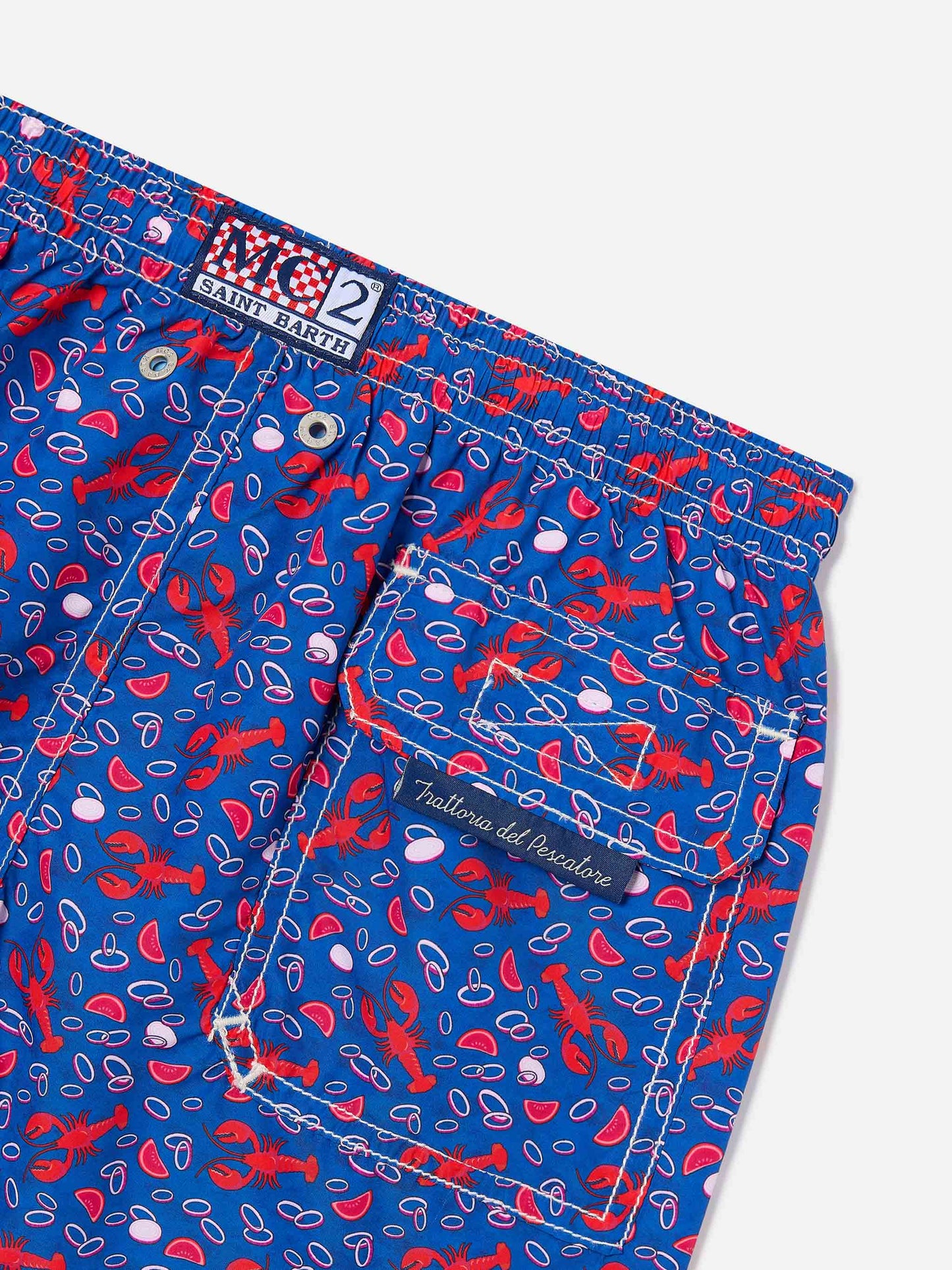 Jean Lighting swim shorts with lobster all-over print