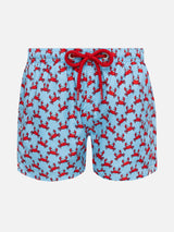 Jean Lighting lightweight fabric swim shorts with crab print