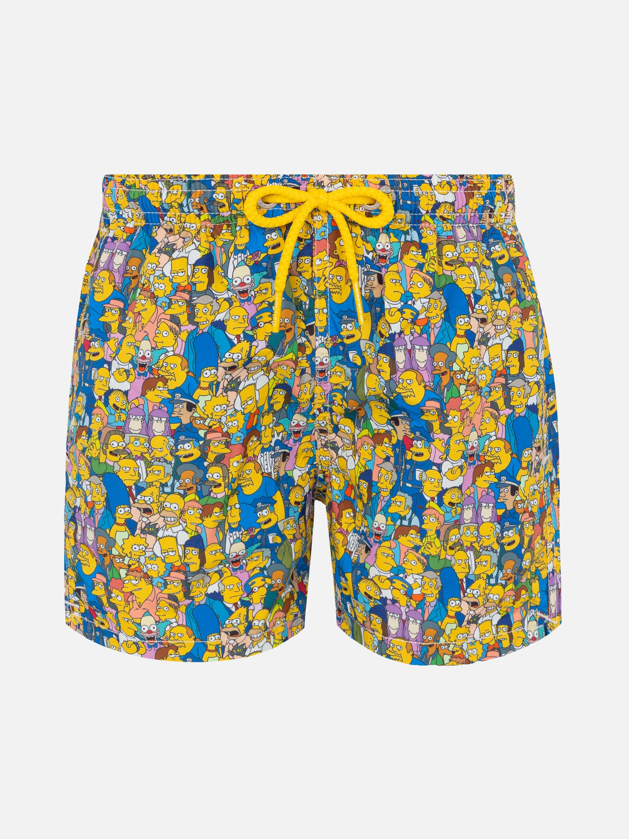 Jean Lighting lightweight fabric swim shorts with The Simpson team