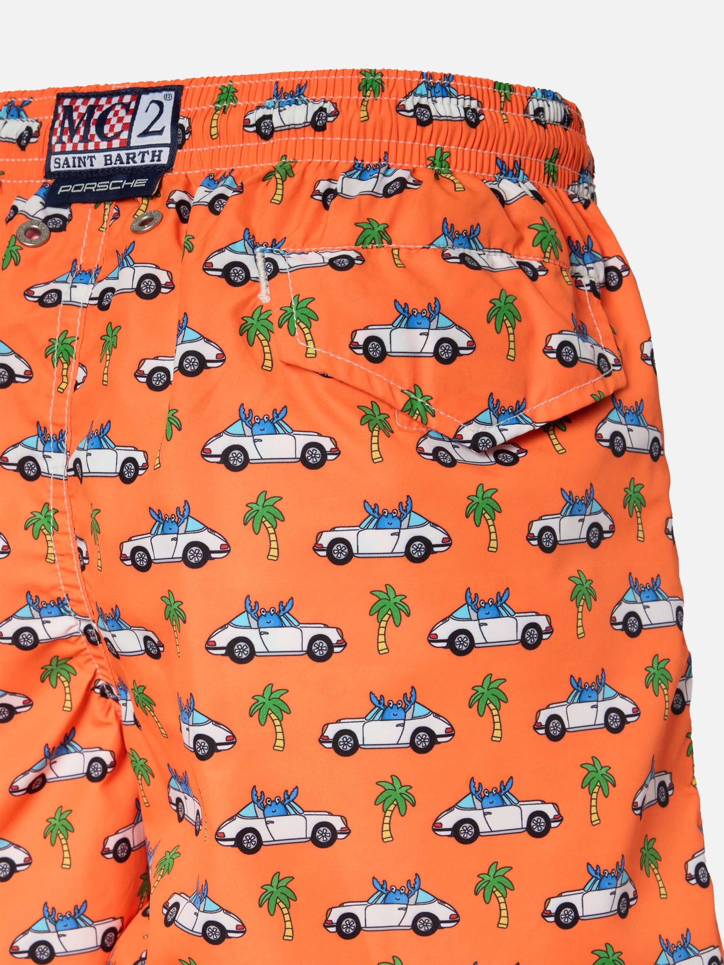 Badeshorts aus leichtem Stoff von Jean Lighting mit Driver-Crab-Print
