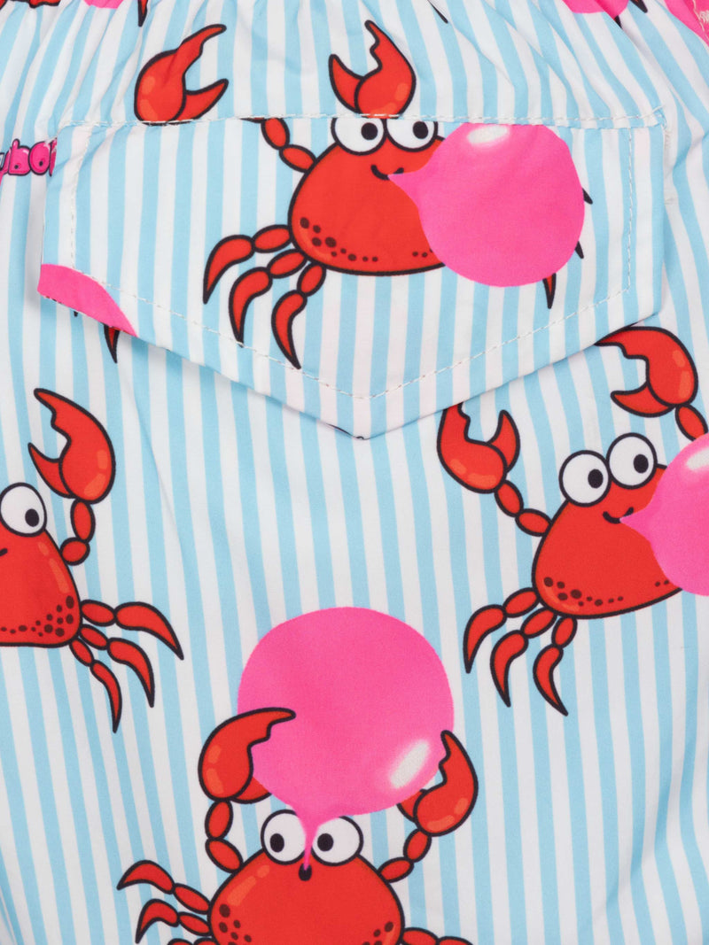 Jean Lighting lightweight fabric swim shorts with Big Babol crab print|BIG BABOL SPECIAL EDITION