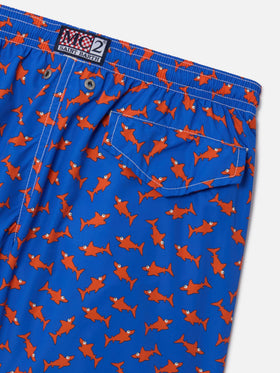 Bañador corto para niño con estampado de tiburones 