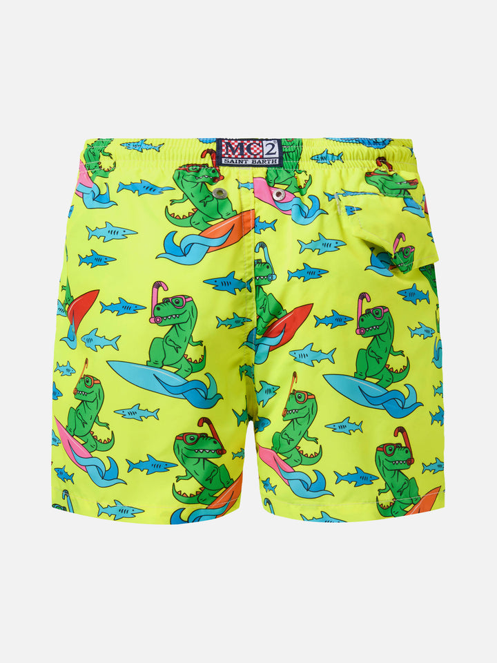 Costume mare Jean Lighting in tessuto leggero con stampa dinosauri