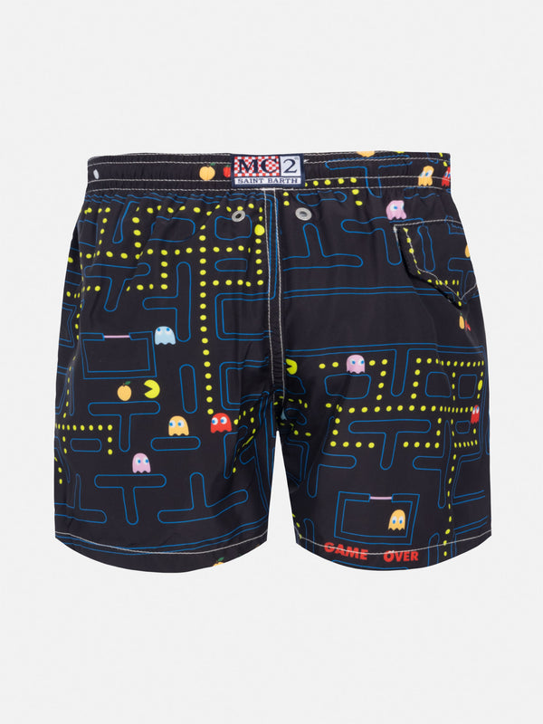 Jean Lighting lightweight fabric swim shorts with Pac-Man print|PAC-MAN SPECIAL EDITION