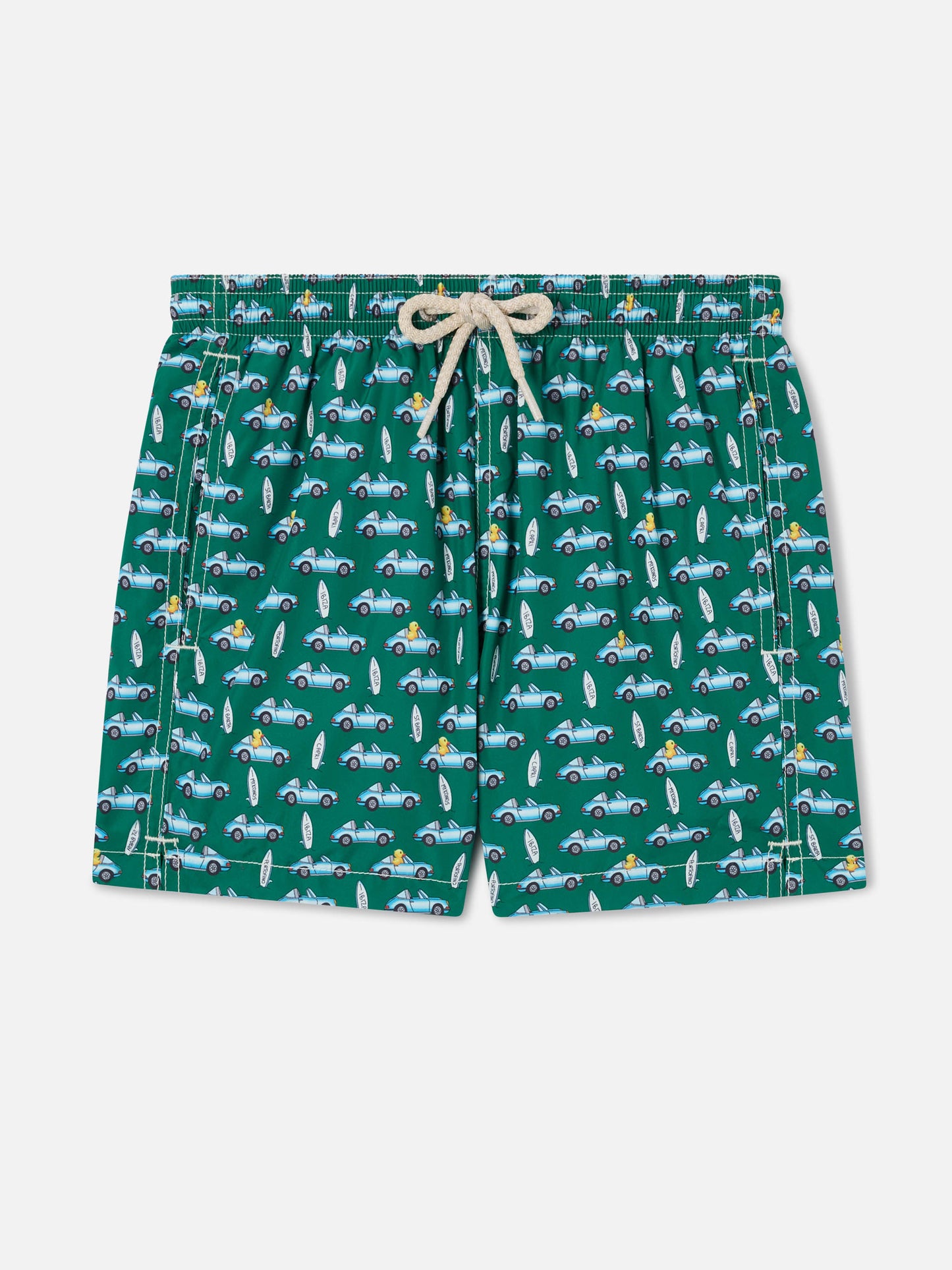 Short de bain Green Jean Lighting avec imprimé plage sign 