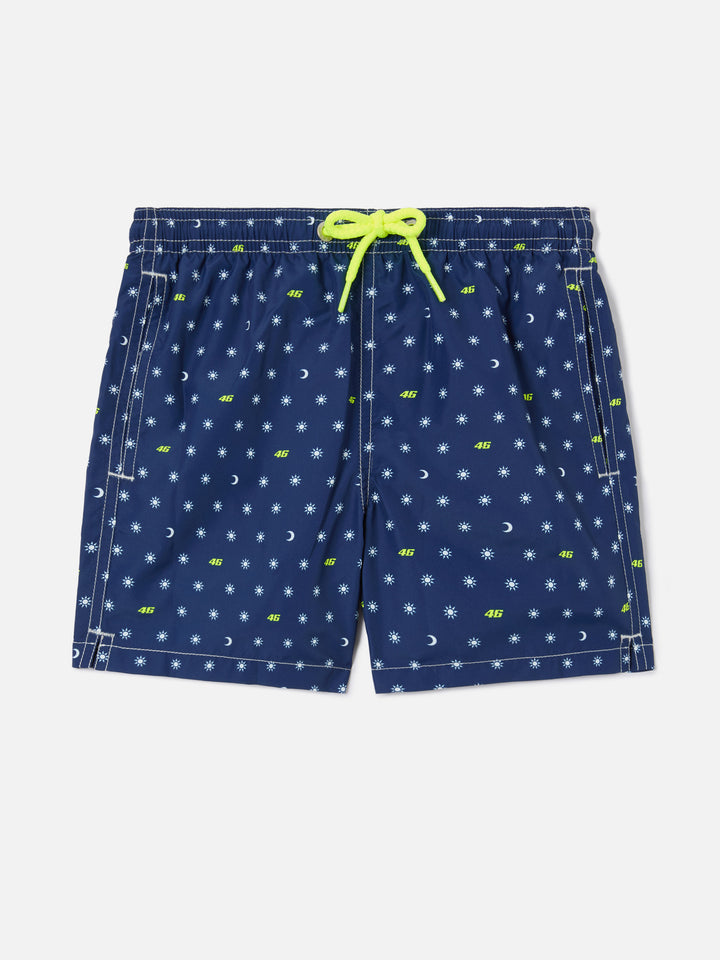 Jean Lighting swim shorts with VR46 all-over print | VR46 SPECIAL EDITION