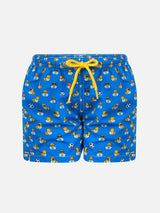 Badeshorts aus leichtem Stoff für Jungen mit Ducky- und Napoli-Logo-Aufdruck | SSC NAPOLI SPECIAL EDITION