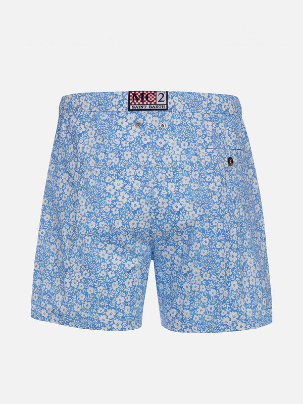 Boy Comfort Light swim shorts with vintage flower print