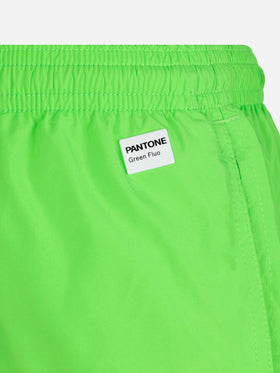 Jean Lighting Pantone lightweight fluo green swim shorts  | PANTONE® SPECIAL EDITION
